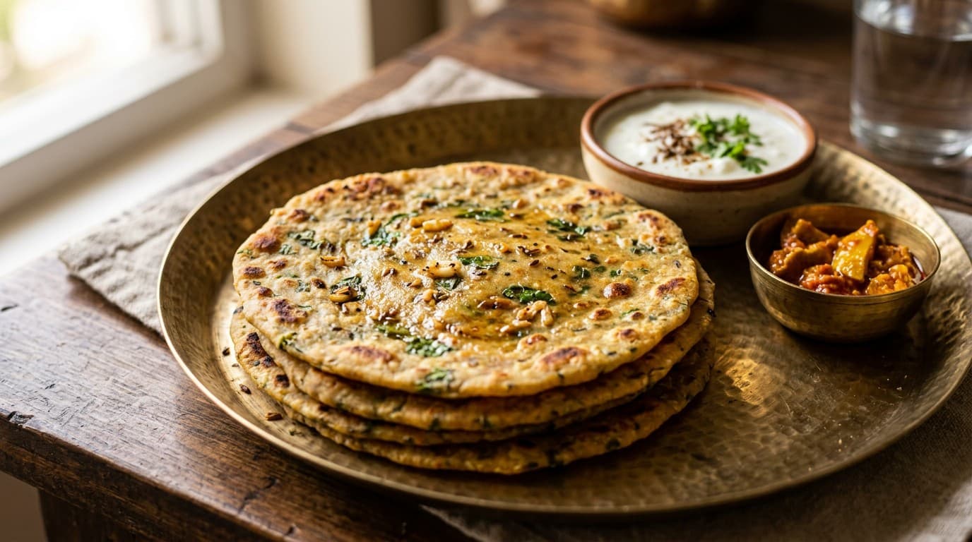 Methi garlic theplas