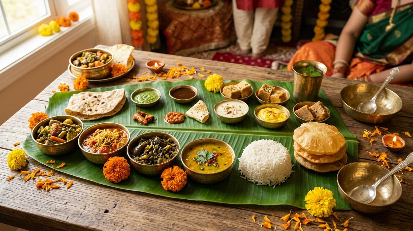 Pooja catering spread